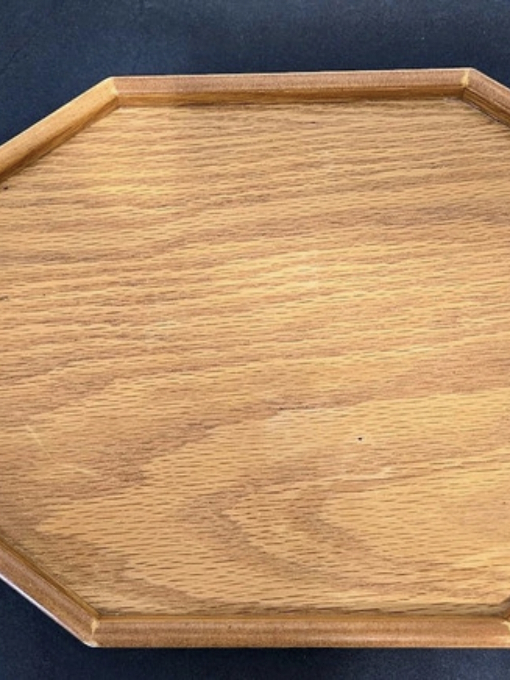 Octagonal Wooden Serving Tray - Brown